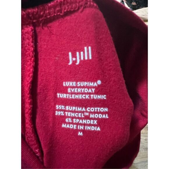 J. Jill Red Luxe Supima Everyday Turtleneck Tunic M - Picture 5 of 5